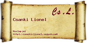 Csanki Lionel névjegykártya